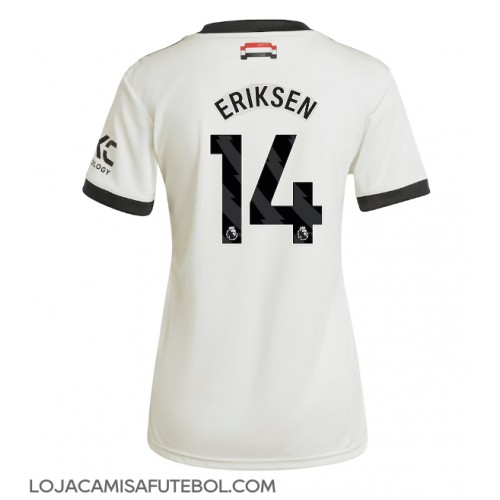 Camisa de Futebol Manchester United Christian Eriksen #14 Equipamento Alternativo Mulheres 2024-25 Manga Curta